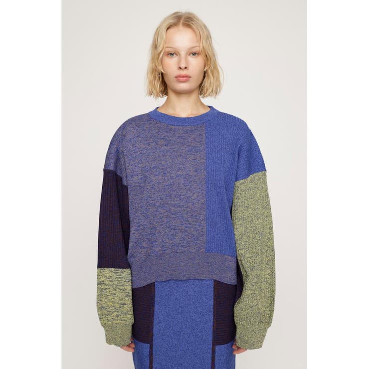 BLOCKING LIGHT KNIT トップス | SLY OUTLET | 詳細画像3 