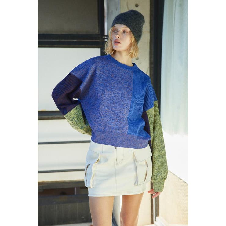 BLOCKING LIGHT KNIT トップス | SLY OUTLET | 詳細画像18 