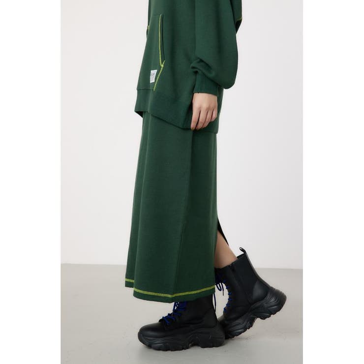 スウェットライクカラーステッチニットスカート | RODEO CROWNS WIDE BOWL | 詳細画像7 