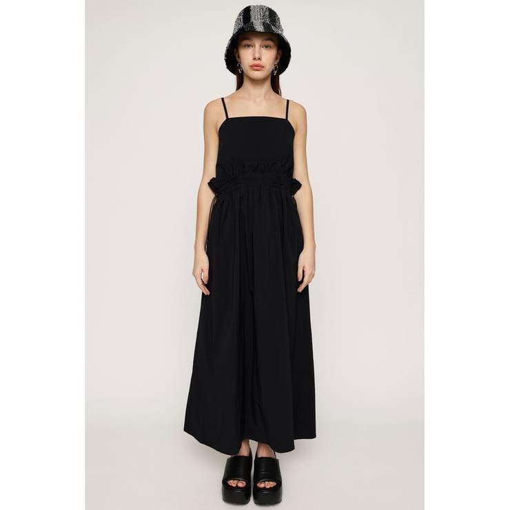 りゆ　黒38 TUCK GATHER CAMI OP NYLON GATHER CAMI ワンピース[品番：BJLW0025833]｜SLY OUTLET