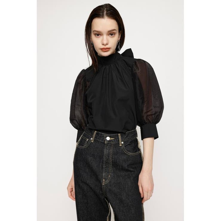 高い信頼 厚い信頼 BACK トップス[品番：BJLW0025541]｜SLY SLEEVE SHEER RIBBON トップス