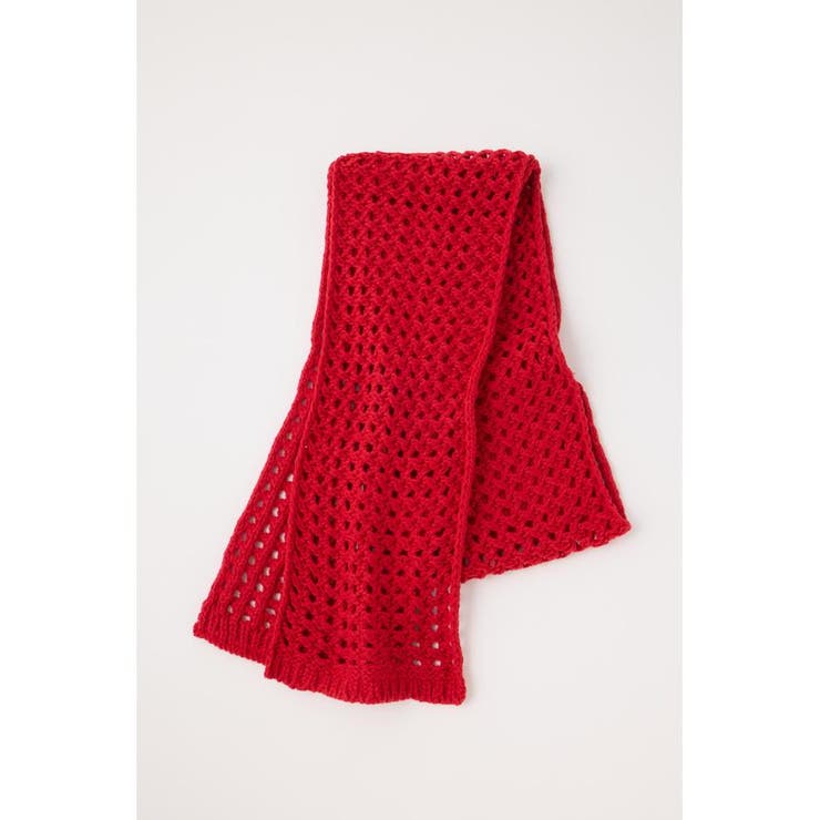 RED | NARROW ニットスカーフ | MOUSSY OUTLET