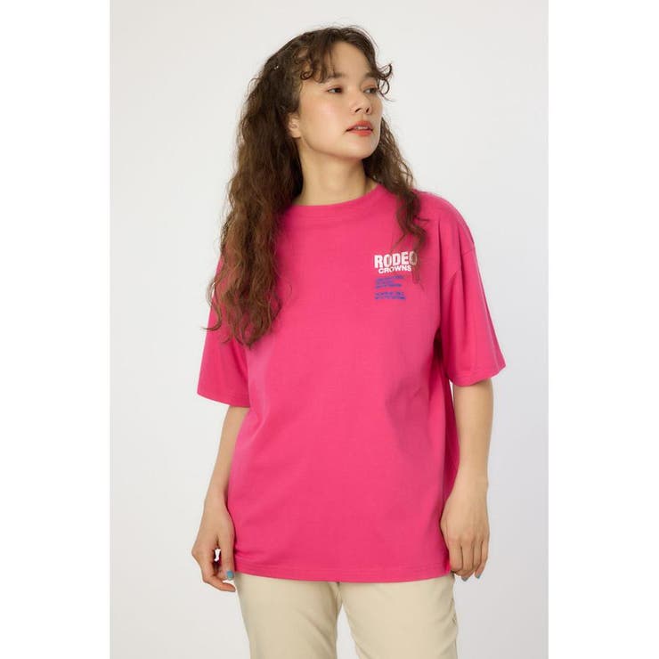 PNK | Overlap デニムアップリケTシャツ | RODEO CROWNS WIDE BOWL