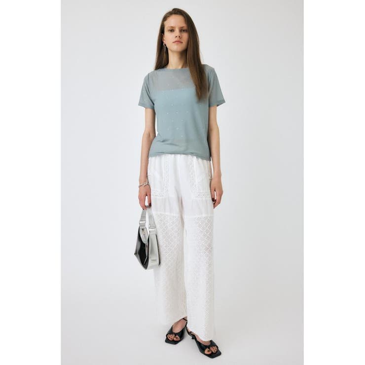 RHINESTONE SHEER Tシャツ | MOUSSY OUTLET | 詳細画像1 