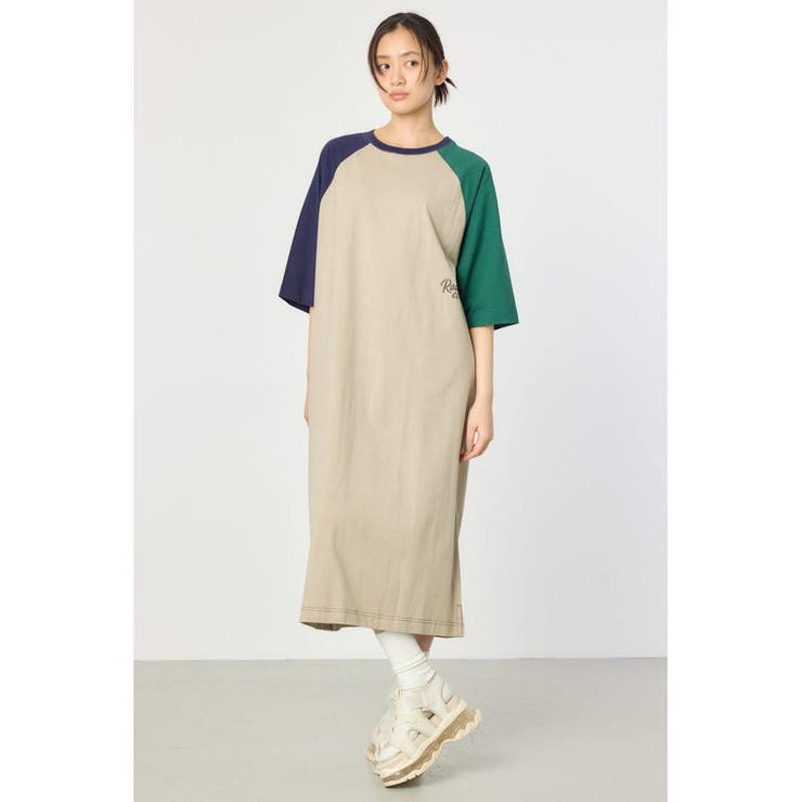 Multi_1 | ラグランカラーステッチワンピース | RODEO CROWNS WIDE BOWL