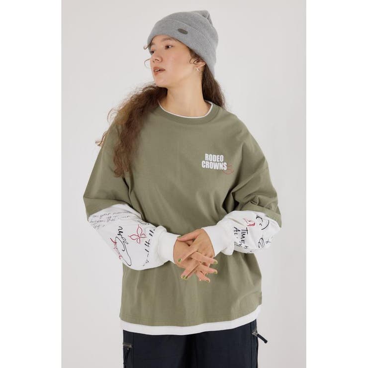 KHA | オーバーロゴレイヤードロングスリーブTシャツ | RODEO CROWNS WIDE BOWL