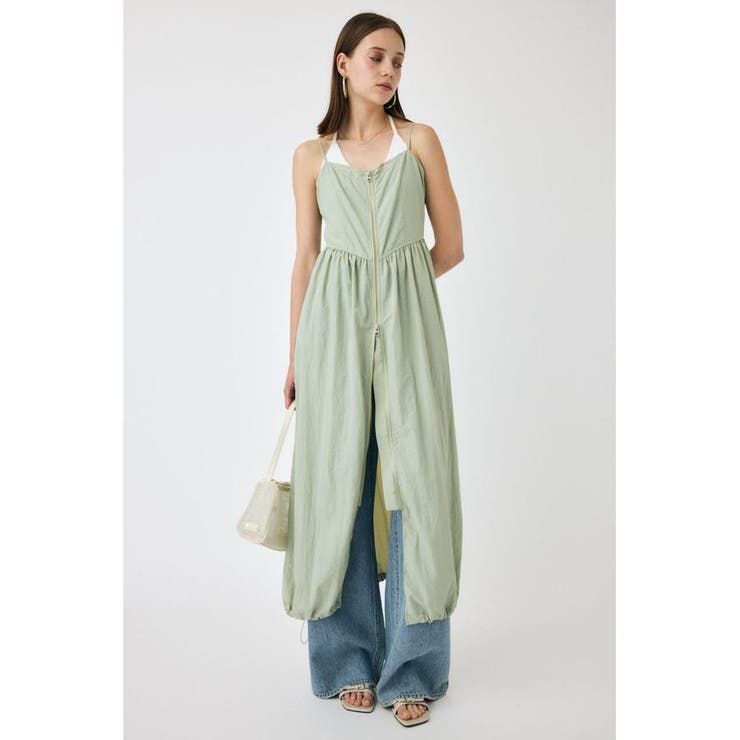 FRONT ZIP NYLON キャミドレス | MOUSSY OUTLET | 詳細画像10 