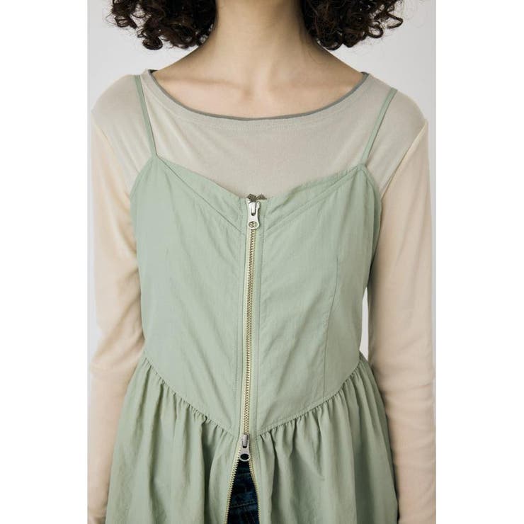 FRONT ZIP NYLON キャミドレス | MOUSSY OUTLET | 詳細画像14 