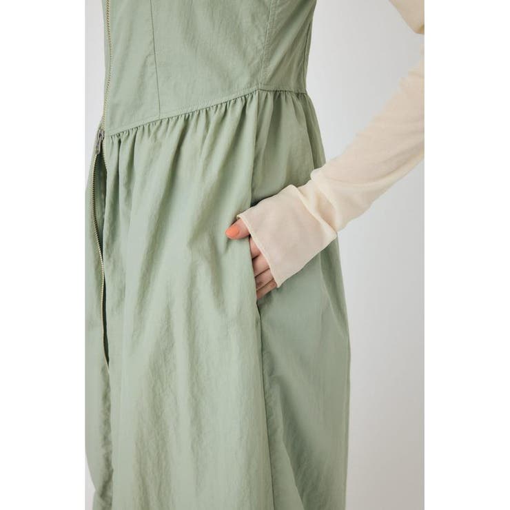 FRONT ZIP NYLON キャミドレス | MOUSSY OUTLET | 詳細画像16 