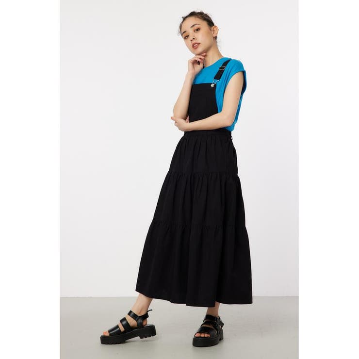 BLK | ティアードサロペットスカート | RODEO CROWNS WIDE BOWL