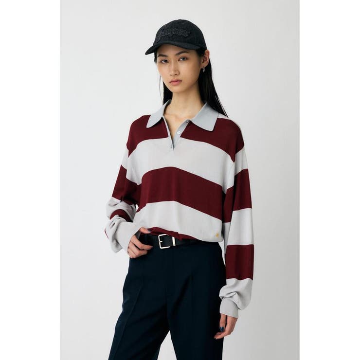 BORDER KNIT ポロ | MOUSSY OUTLET | 詳細画像15 