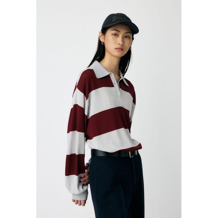 BORDER KNIT ポロ | MOUSSY OUTLET | 詳細画像18 