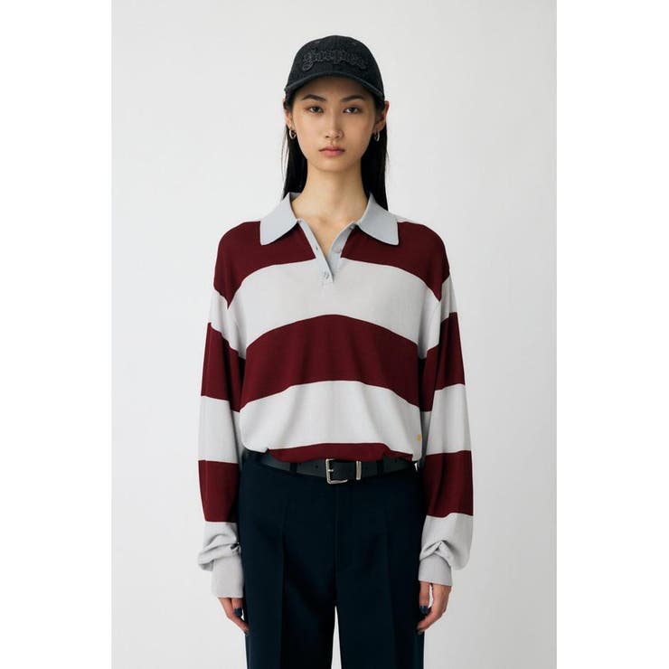 BORDER KNIT ポロ | MOUSSY OUTLET | 詳細画像19 