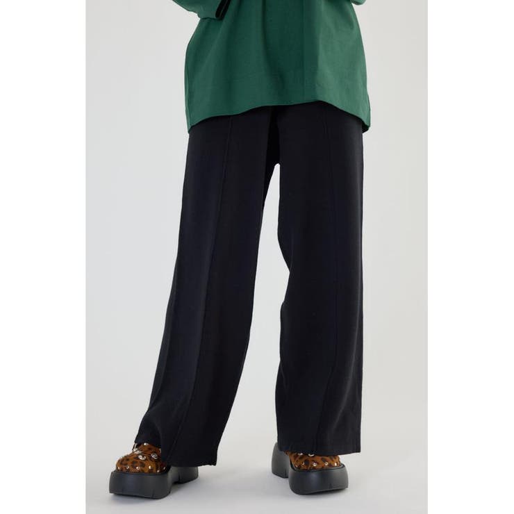 BLK | スウェットライクワイドパンツ | RODEO CROWNS WIDE BOWL