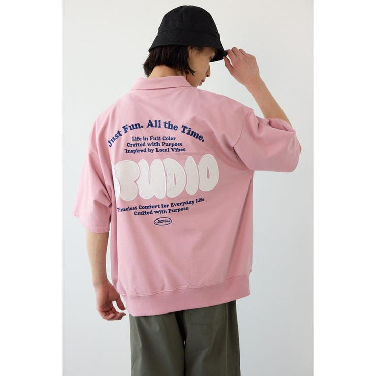 D/PNK3 | ライトスウェットZIPポロシャツ | RODEO CROWNS WIDE BOWL