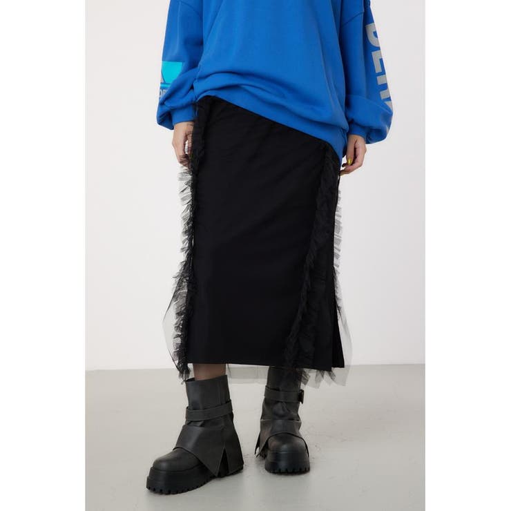 BLK | チュールフリルラインスカート | RODEO CROWNS WIDE BOWL