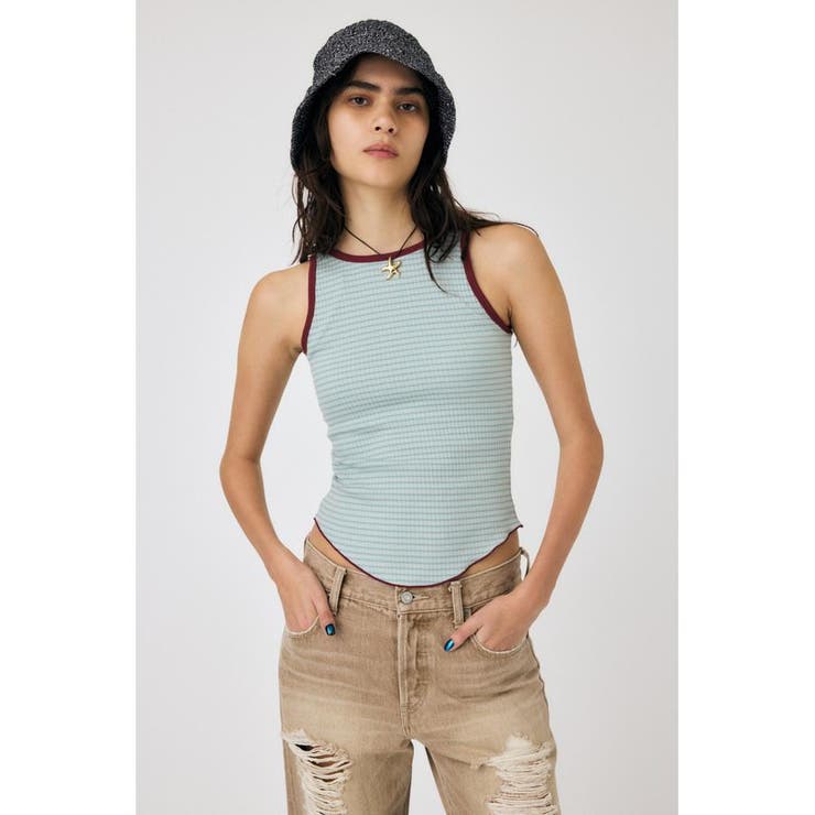 GRY | CUP IN BORDER タンク | MOUSSY OUTLET