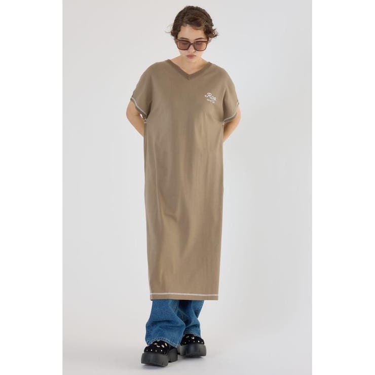 KHA | 配色ステッチニットコンビワンピース | RODEO CROWNS WIDE BOWL