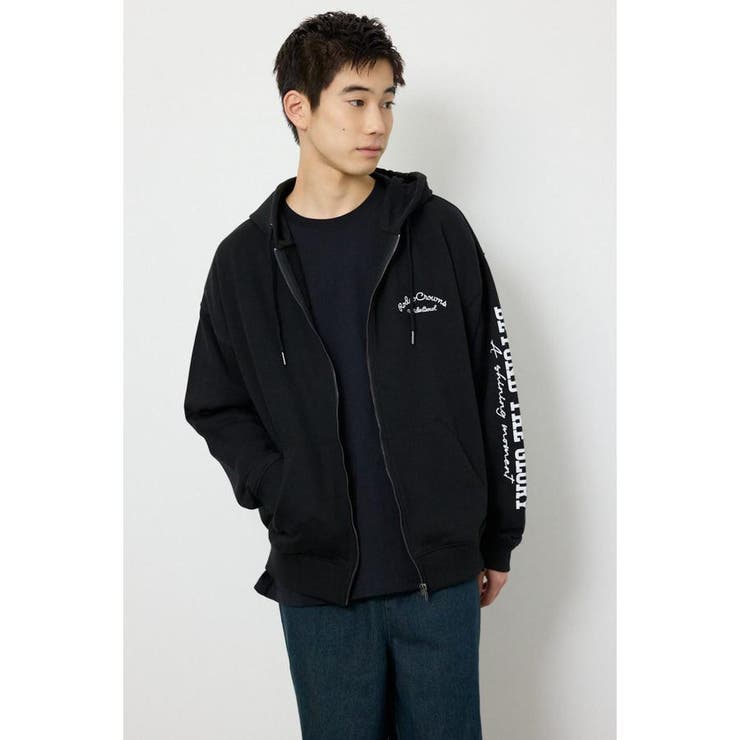 BLK | タイポグラフィーZIPパーカー | RODEO CROWNS WIDE BOWL