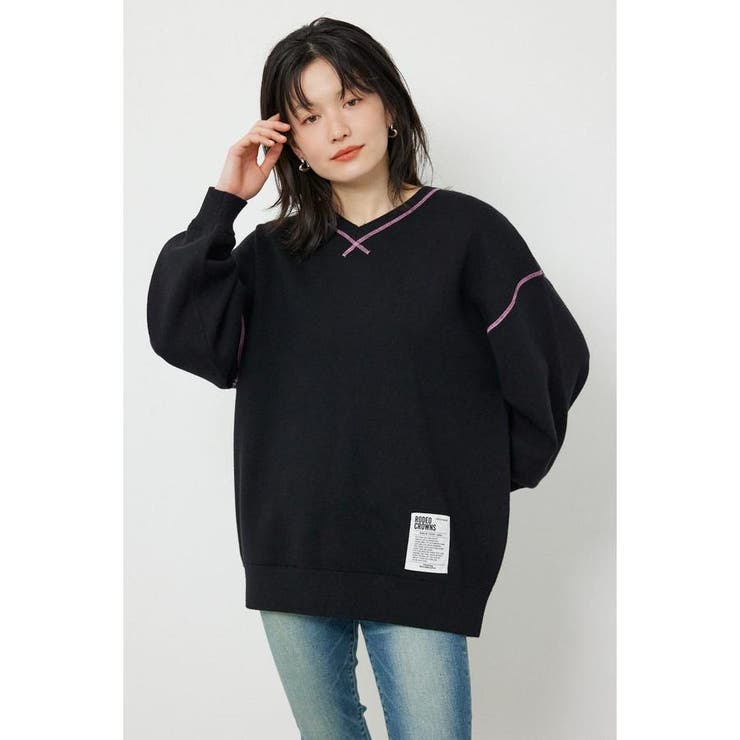 スウェットライク2wayネックニットトップス | RODEO CROWNS WIDE BOWL | 詳細画像1 