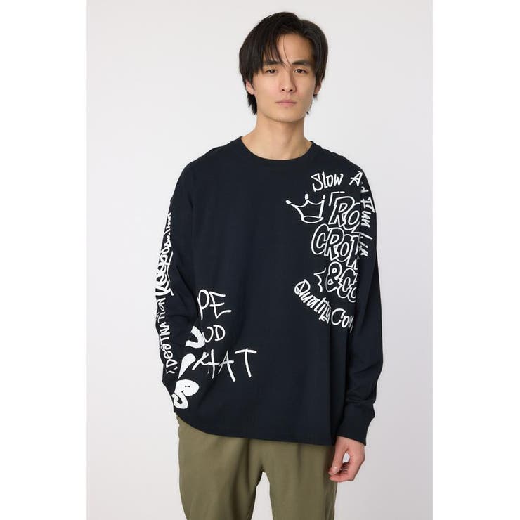 ランダムスケッチロングスリーブTシャツ[品番：BJLW0029862