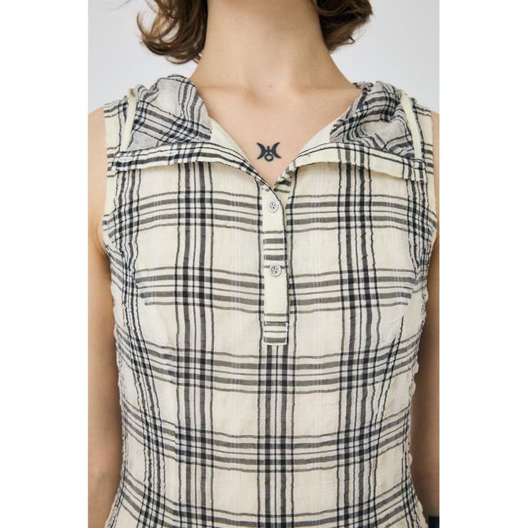 HOODIE SLEEVELESS CHECK ドレス | MOUSSY OUTLET | 詳細画像8 