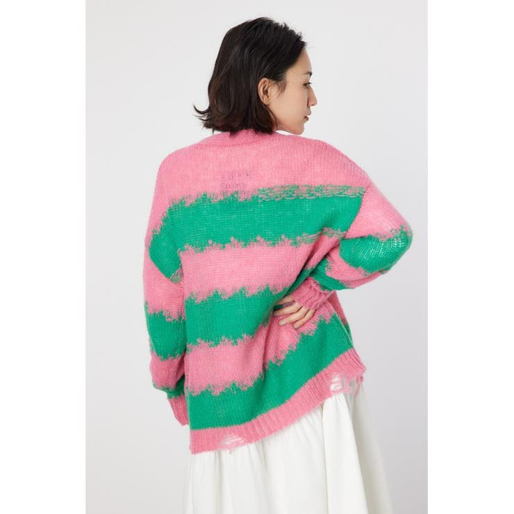 Grunge Border Knit カーディガン | RODEO CROWNS WIDE BOWL | 詳細画像4 
