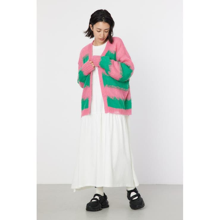 Grunge Border Knit カーディガン | RODEO CROWNS WIDE BOWL | 詳細画像5 