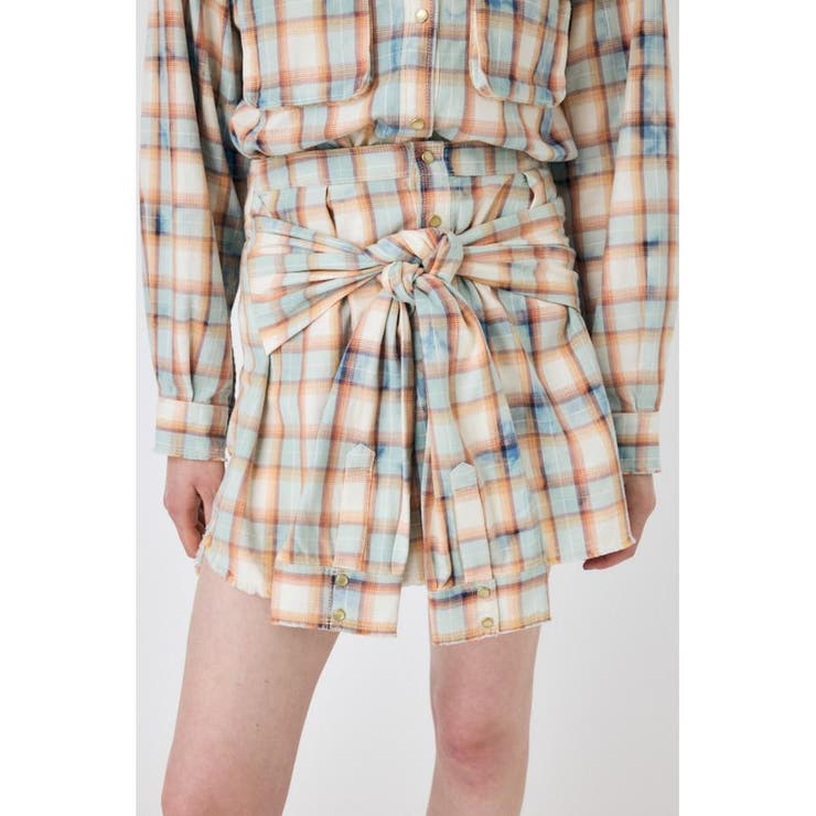 柄ORG5 | BLEACH CHECK スカート | MOUSSY OUTLET