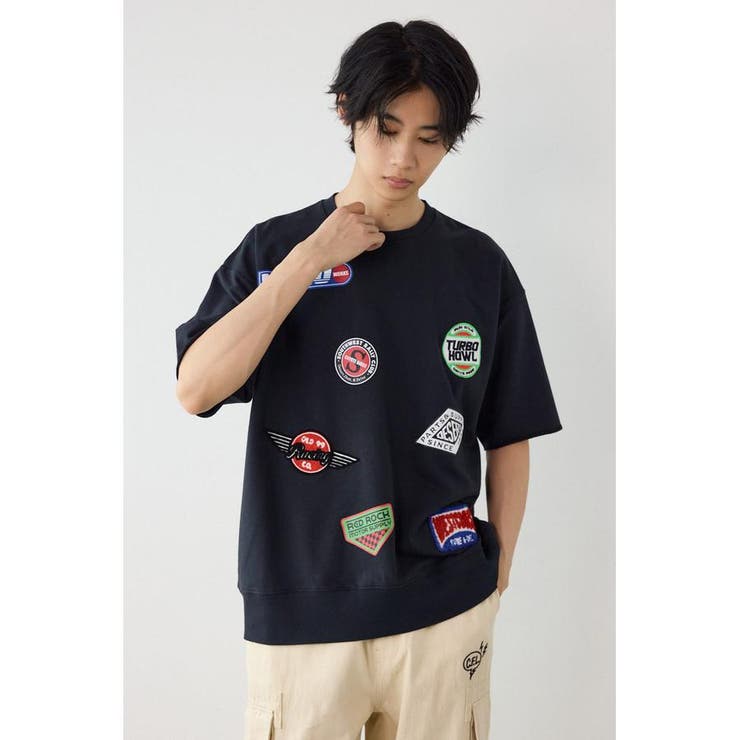 BLK | カスタムワッペン半袖スウェット | RODEO CROWNS WIDE BOWL