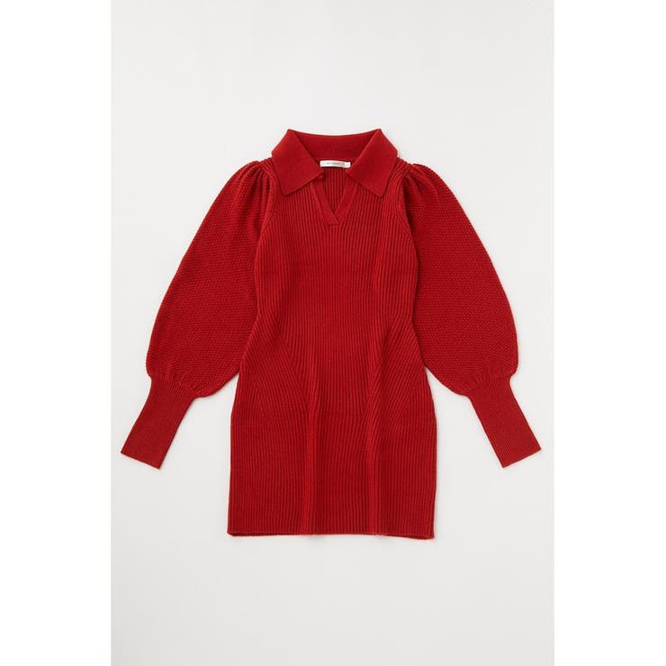 OPEN COLLAR MINI KNIT ドレス[品番：BJLW0024237]｜MOUSSY OUTLET