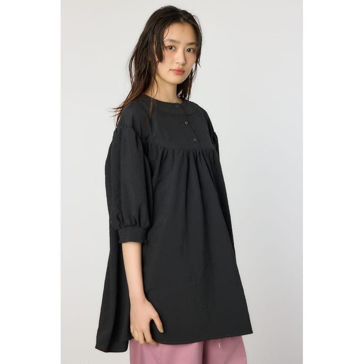 BLK | ギャザーチュニック2WAYブラウス | RODEO CROWNS WIDE BOWL