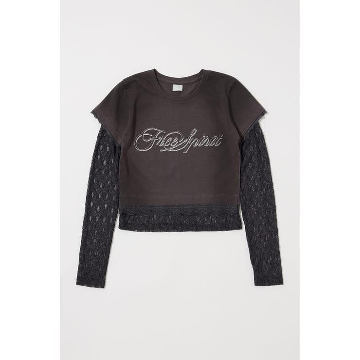BLK | LACE LAYER TEE | MOUSSY OUTLET
