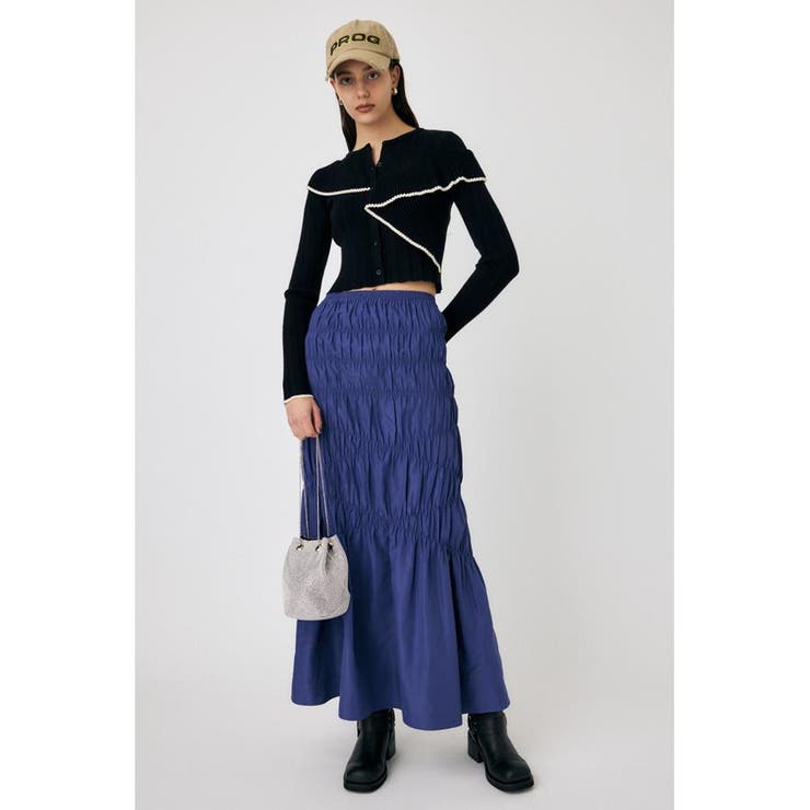 FRONT BUTTON FRILL KNIT トップス | MOUSSY OUTLET | 詳細画像1 