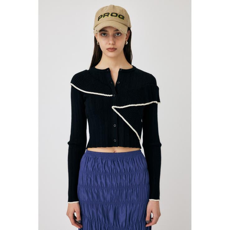 FRONT BUTTON FRILL KNIT トップス | MOUSSY OUTLET | 詳細画像4 