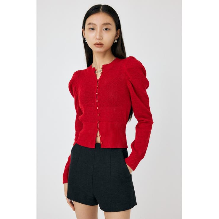 RED | BUTTON UP ニットカーディガン | MOUSSY OUTLET