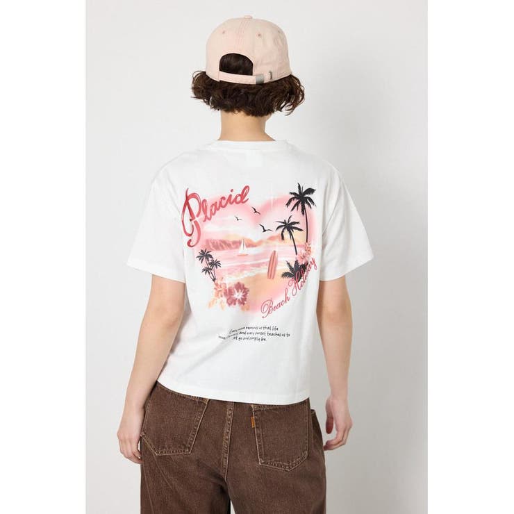 O/WHT1 | ビーチ柄Tシャツ | RODEO CROWNS WIDE BOWL