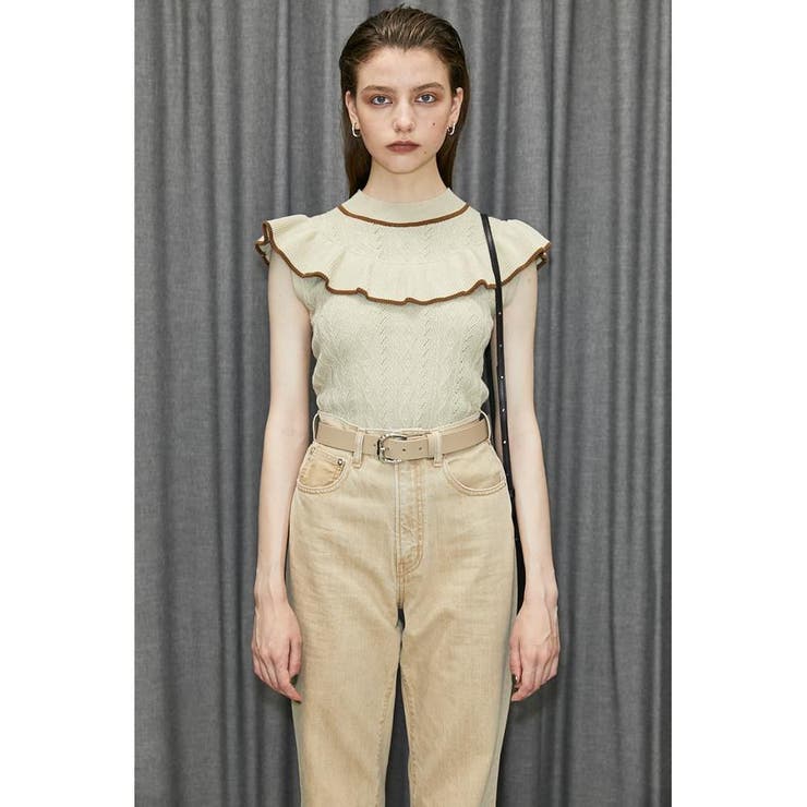 M/WHT7 | FRONT FRILL KNIT トップス | SLY OUTLET