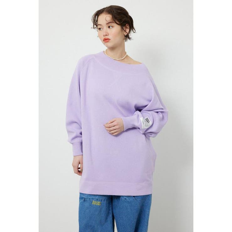 L/PUR1 | スウェットライクオフショルニットワンピース | RODEO CROWNS WIDE BOWL