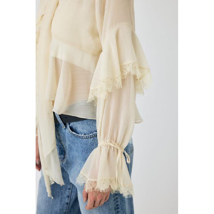 LACE TRIM TIE ブラウス | MOUSSY OUTLET | 詳細画像18 