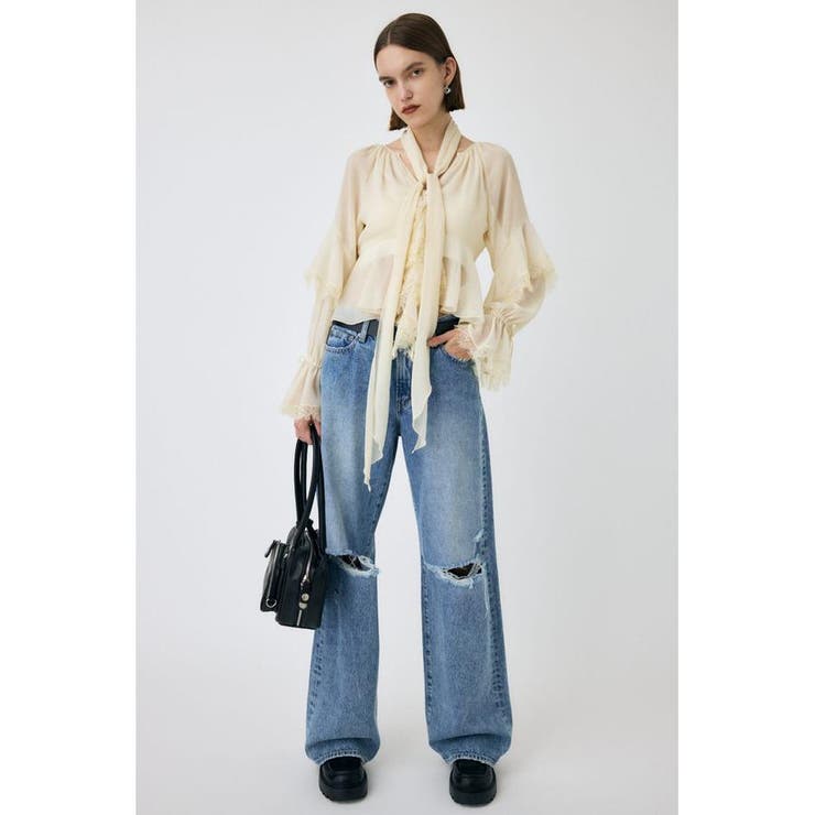LACE TRIM TIE ブラウス | MOUSSY OUTLET | 詳細画像9 