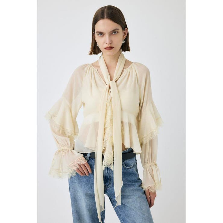 LACE TRIM TIE ブラウス | MOUSSY OUTLET | 詳細画像11 