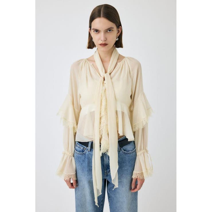 LACE TRIM TIE ブラウス | MOUSSY OUTLET | 詳細画像12 