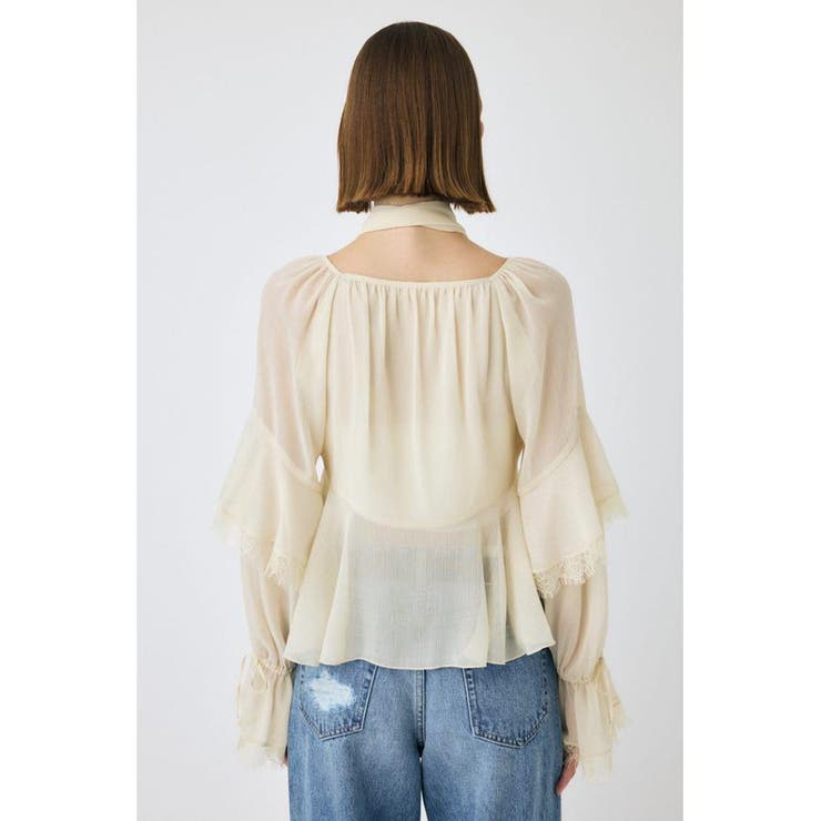 LACE TRIM TIE ブラウス | MOUSSY OUTLET | 詳細画像14 