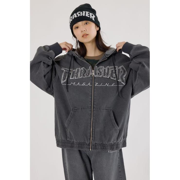 BLK | (THRASHER) デニムフードブルゾン | RODEO CROWNS WIDE BOWL