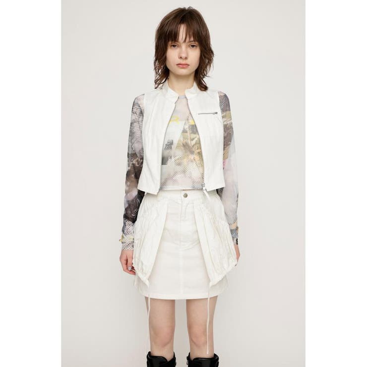 O/WHT1 | SHIRRING PK ショートスカート | SLY OUTLET