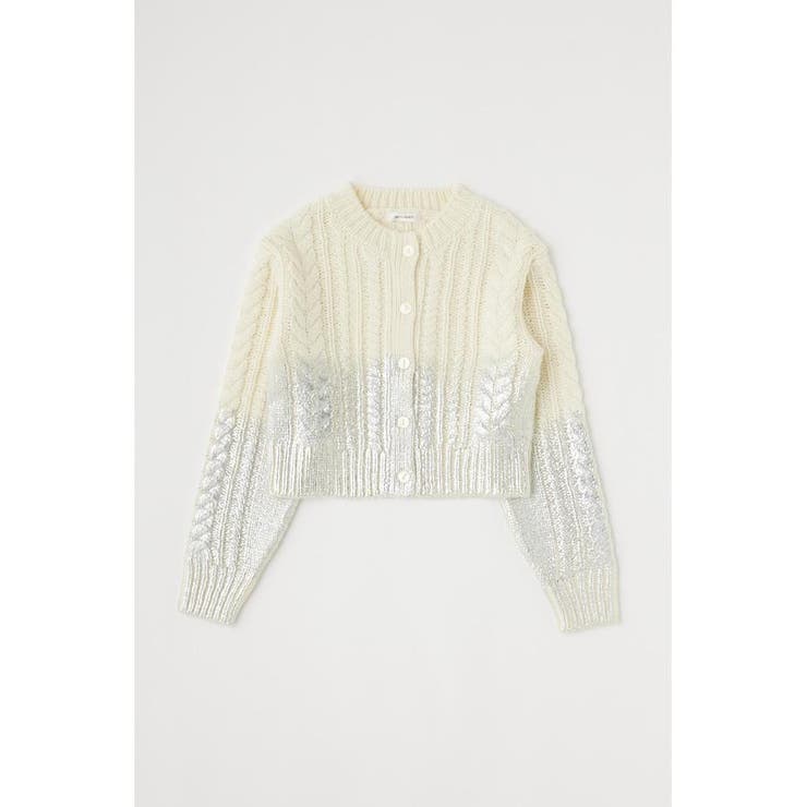 FOIL PRINT CABLE カーディガン | MOUSSY OUTLET | 詳細画像5 