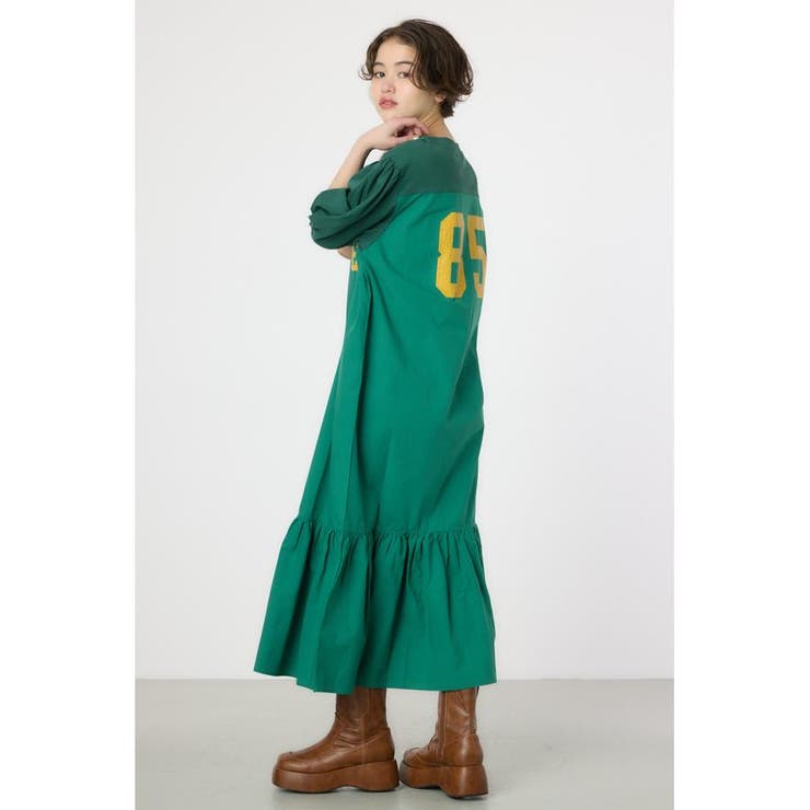 カレッジ 切替 パフスリーヴ ワンピース | RODEO CROWNS WIDE BOWL | 詳細画像8 