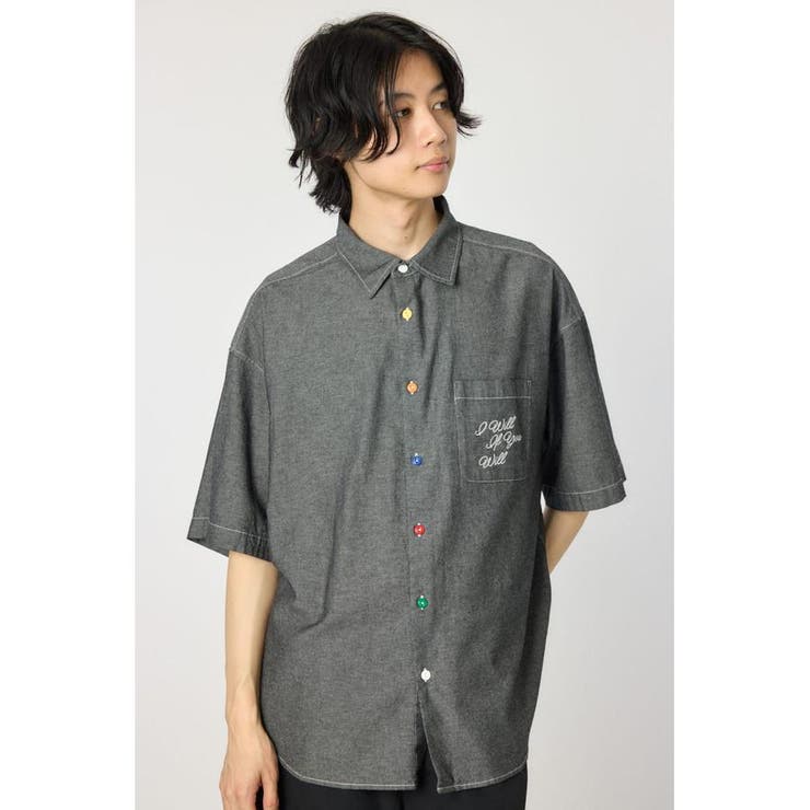 BLK | バックフラワーシャンブレーシャツ | RODEO CROWNS WIDE BOWL