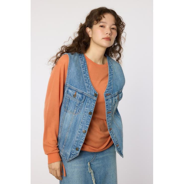 BLU | V CUT デニムベスト | RODEO CROWNS WIDE BOWL